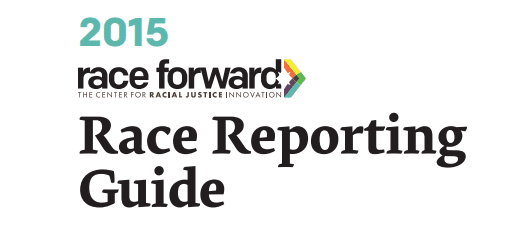 Decoration only: Black text against a white background that reads, "Race Forward: Race Reporting Guide."