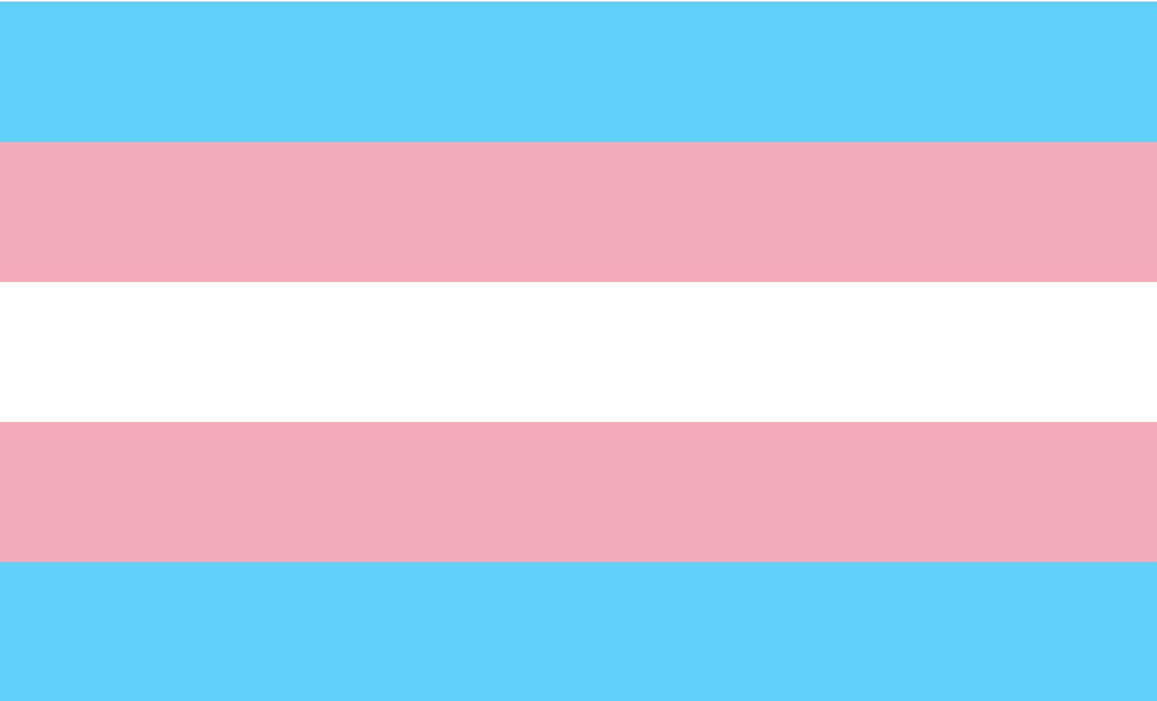 Decoration only: A graphic depicting the trans flag with light blue stripes on the top and bottom of the flag, followed by pink stripes inside and a white strip through the middle.