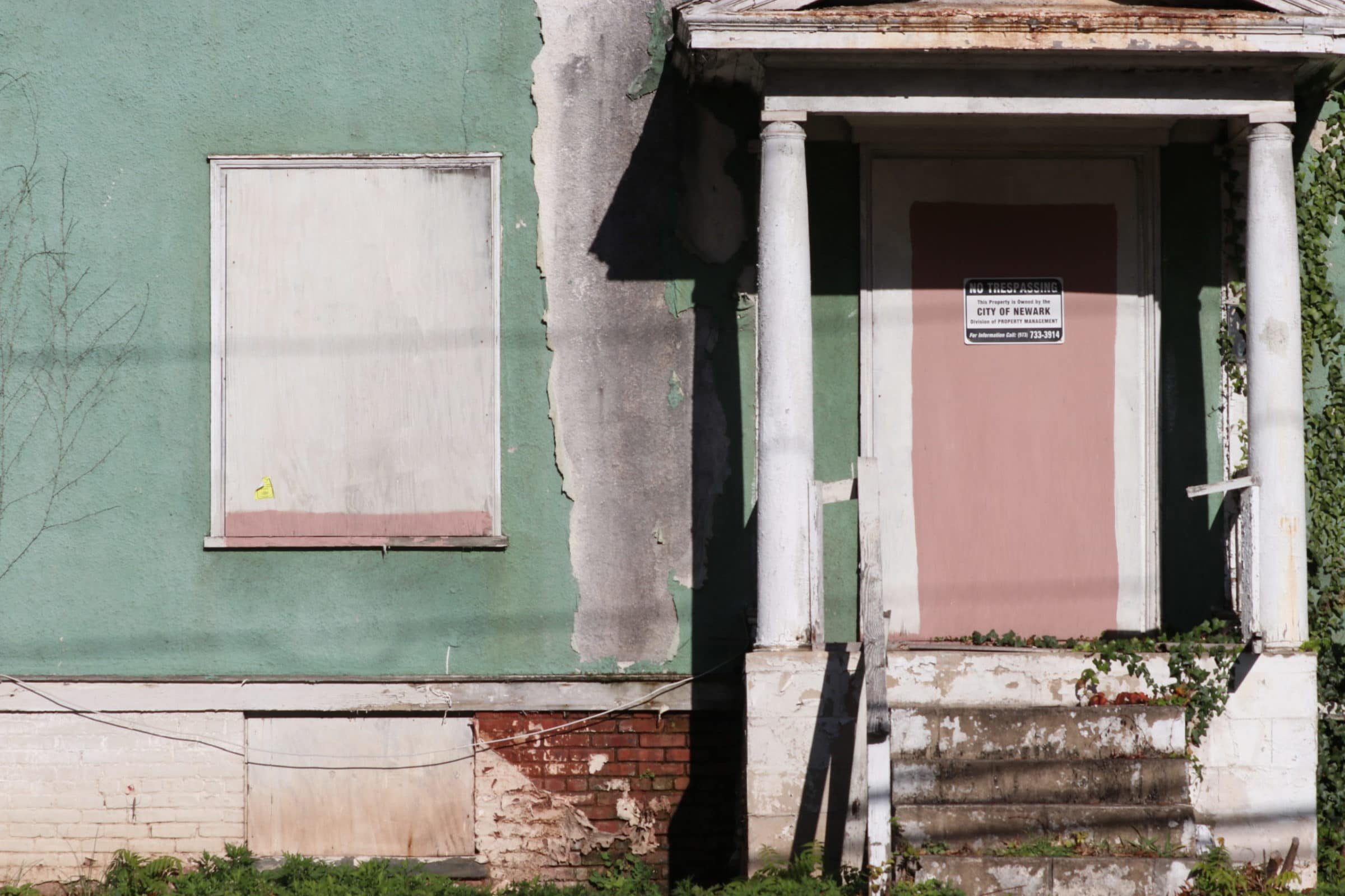 A vacant home sits in the suburbs of Newark, New Jersey, becoming property of the city itself.